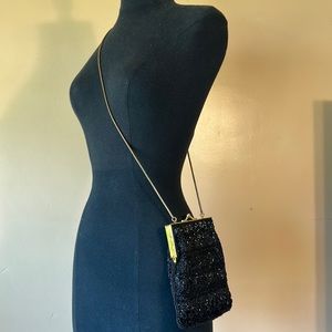 Hilliard & Hanson Beaded Black Evening Clutch Bag